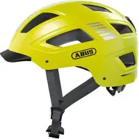 ABUS Stadthelm Hyban 2.0 - Fahrradhelm mit Rücklicht, ABS-Hartschale, guter Passform - für Damen und Herren - Gelb, Größe L (56-61 cm)
