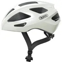 ABUS Rennradhelm Macator - sportiver Fahrradhelm für Einsteiger - auch für Zopfträger/-innen - für Damen und Herren - Weiß Glänzend, Größe L (58-62 cm)