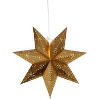 Star Trading Goldener Papierstern mit Lochmuster 7-zackig E14 Fassung Ø 45cm