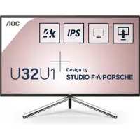 AOC U32U1, 80 cm (31.5"), 3840 x 2160 Pixel, 4K Ultra HD, LED, 5 ms, Schwarz