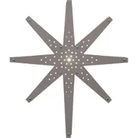 Star Trading Holzstern Tall - hängend - 8-zackig - D: 60cm, H: 70cm - inkl. E14 Fassung u. Kabel - beige