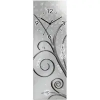 ARTland Glas Wanduhr Quarzuhr - schwarzer Zeiger Ornamente Größe: 20x60 cm