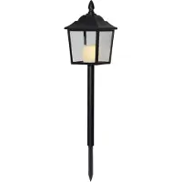 Star Trading LED Laterne Flame Lantern in Schwarz 0,3W IP44 mit Erdspieß