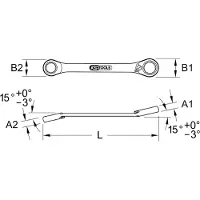 Ks Tools Ratschen-Doppelringschlüssel 503.4572 Chrom-Vanadium-Stahl 65g