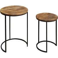 ByLiving Beistelltisch "Jaron", braun (braun, schwarz), B:40cm H:60cm T:40cm, Tische, Beistelltisch, aus Massivholz, Zweisatztisch