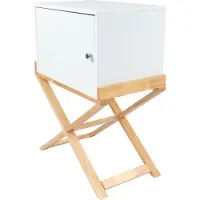 Hearthome & Living | Nachttisch Valerie Tür Weiß MDF 56x34x75.5 cm | NADUVI