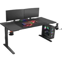 Genesis Holm Modular 160, Gerade, Rechteckige Form, MDF-Platten, Stahl, Gaming, Schwarz