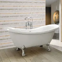 HOME DELUXE - freistehende Badewanne FAMA Weiß Wanne Design Badewanne mit Füßen