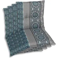 GO-DE Textil, Sesselauflage Niederlehner, 4er Set, Farbe: blau, Maße: 100 cm x 50 cm x 7 cm, Rueckenhoehe: 52 cm