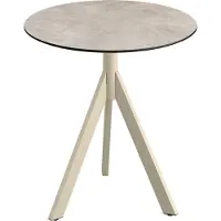 Essentials Infinity Tripod Terrassentisch Sand frame + Moonstone HPL Ø70 cm