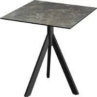 Essentials Infinity Tripod Terrassentisch Schwarz frame + Galaxy Marble HPL 70x70 cm
