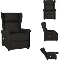vidaXL Massagesessel Schwarz Stoff