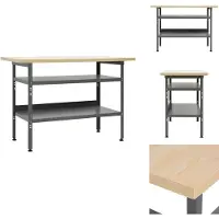 vidaXL Werkbank Grau 120×60×85 cm Stahl - Werkbänke