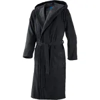 JOOP! Bademäntel Herren Bademantel mit Kapuze Schwarz Größe 54/56, Länge 125 cm