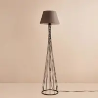 Opviq , AYD-3498, Stehlampe, 100 % Stoff, Braun, 38 x 38 x 144 cm
