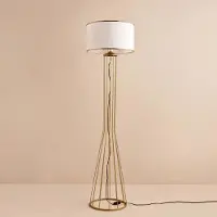 Opviq , AYD-3494, Stehlampe, 100 % Stoff, Weiß, 38 x 38 x 144 cm