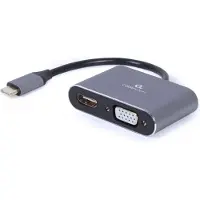 Gembird USB-C Adapter mit HDMI und VGA, spacegrau
