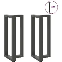 vidaXL Bartischbeine T-Form 2 Stk. Anthrazit 40x35x(90-91) cm Stahl