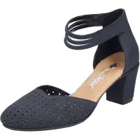 Rieker Damen Pumps Cutouts Fesselriemen Klettverschluss 41050, Größe:42 EU, Farbe:Blau