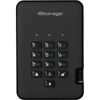 ISTORAGE diskAshur2 256-bit 1TB USB 3.2 secure encrypted hard drive - Black IS-DA2-256-1000-B, 1 TB, 3.2 Gen 1 (3.1 Gen 1), 5400 RPM, Schwarz