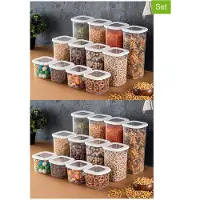 Heritage | Set mit 24 Aufbewahrungsbehältern Kara combi Weiß Plastik 10x10x24.5 cm | NADUVI