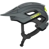 ABUS MTB-Helm Cliffhanger - Fahrradhelm für anspruchsvolle Trails - mit großen Lüftungsöffnungen & TriVider Riemensystem - für Damen und Herren - Grau/Gelb, Größe M (54-58 cm)