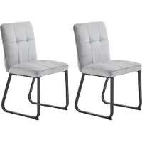 ByLiving Esszimmerstuhl Talea 2er-Set, Metall schwarz, Stoff hellgrau