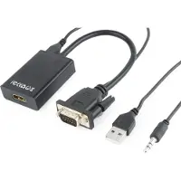 Gembird VGA-zu-HDMI-Adapter mit Audio Schwarz