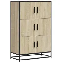 vidaXL Highboard Sonoma-Eiche 68x35x106,5 cm Holzwerkstoff Metall