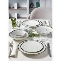 Hermia Concept , GBSATN24KY458SYH, Tafelservice (24-teilig), 100 % PORZELLAN, Schwarz, 25 x 25 x 2 cm