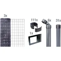 Alberts Fix-Clip Pro Gartenzaun, Höhe 153 cm, Länge 75 m, Zaun-Komplettset zum Einbetonieren, anthrazit