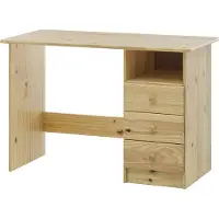 Möbilia Schreibtisch MÖBILIA "Chur", beige (natur, natur, natur), B:110cm H:73cm T:54cm, Tische, Schreibtisch, Gefertigt aus massivem Kiefernholz, Home office