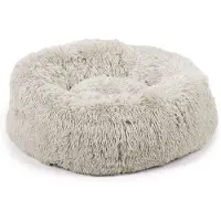 Beeztees Yali Plüsch-Donut-Bett - Hellgrau - 70 cm