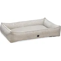 Designed By Lotte Ribbed Liegebett Hundebett, Farbe:hellgrau, Größe:120x80 cm
