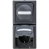 Kopp BLUE ELECTRIC-Aus-/W/m anthrazit Steckdosenkombination 13081500