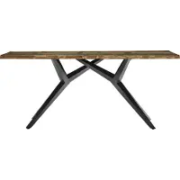 SIT Möbel Esstisch 240 x 100 cm aus Altholz | 40 mm starke Tischplatte bunt lackiert | Metallgestell antikschwarz | B 240 x T 100 x H 73 cm | 15555-11 | Serie TABLES & CO