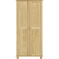 Möbilia Kleiderschrank MÖBILIA "Chur", beige (natur), B:82cm H:170cm T:52cm, Massivholz, Schränke, Kleiderschrank