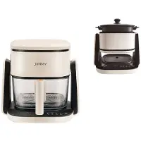 JIMMY AF3 2-in-1 Heißluftfritteuse mit Sichtfenster, 4L Topf, Touchscreen & 8 Programmen – Weniger Öl, gesünder kochen