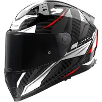 LS2 FF811 Vector II Carbon Savage Weiß Rot Grau Integralhelm Größe L