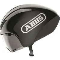 ABUS Zeitfahrhelm GameChanger TT 1.1 - aerodynamischer Fahrradhelm für sportliches Fahren - Triathlon, Zeitfahren und Bahnradfahren - für Damen und Herren - Schwarz, Größe M (54-58 cm)