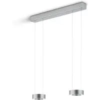 Knapstein Zera-2 LED-Pendelleuchte-Nickel matt-mit Prismenabdeckung