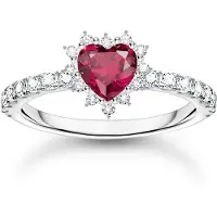 Thomas Sabo TR2484-0131-10 Damen Herz-Ring Romance Rot Silber