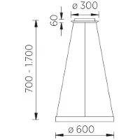 Knapstein Svea-L 60 LED-Pendelleuchte-Gold matt-mit LED (2700K)