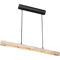 Globo Lighting Hängelampe Mella schwarz mit Holz 80cm