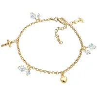 Elli Armband Kreuz Herz Anker Kristalle 925 Silber Elli Gold