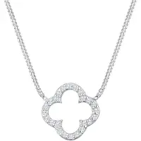 Elli Halskette Kleeblatt Glück Zirkonia 925 Silber Elli Weiß