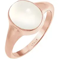 Elli Ring Siegelring Mondstein Oval 925 Silber Elli Rosegold