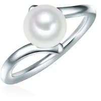 Valero Pearls Ring - Sterling Silber Ring Süßwasser-Zuchtperle - Gr. 58 - in Silber - für Damen