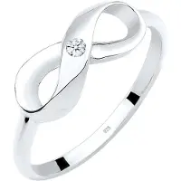 Elli DIAMONDS Infinity Womens Ring 925 Silver Diamond 003 Carat