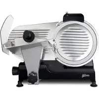 H. Koenig Elektrischer Alleschneider MSX252, professionell, präzise,Schnitt 0-12 mm, Klinge 25 cm, eingebauter Schärfer, 282 rpm, Schwarz